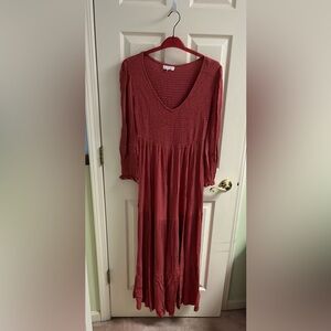 Coco + Jaimeson maxi dress L, burnt orange, excellent preowned condition